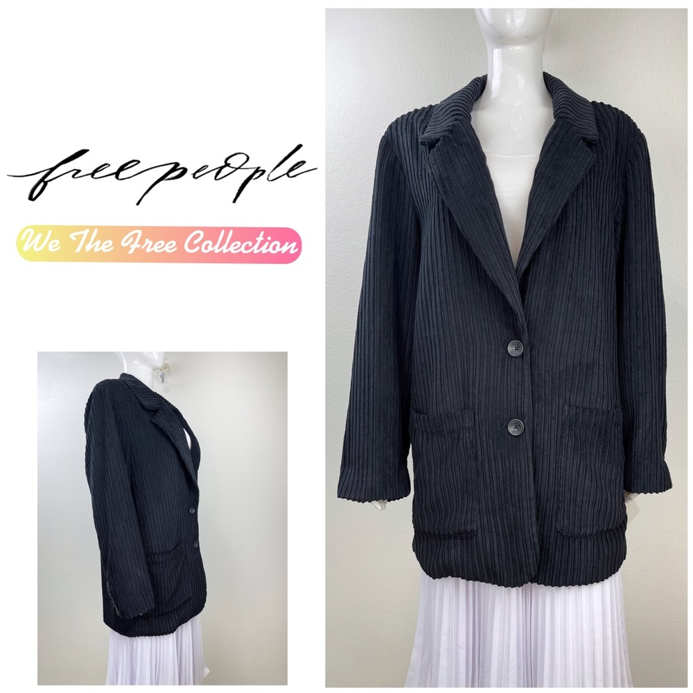 We The FREE PEOPLE EVERLY Coat Blazer Jacket Clothes Size L Black $168 NWOT